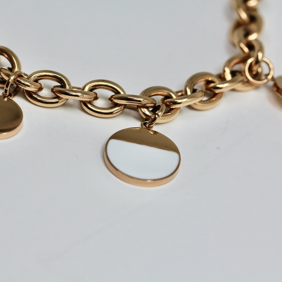 Rose Gold Dipped Stainless Steel Two Tone Bracelet - Picture 3 of 8